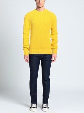 Manuel Ritz Wool Knit Sweater Jumper Yellow